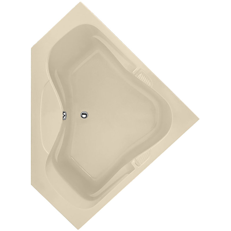 Lara 60'' L Soaking Bathtub, Bone, Polished Brass