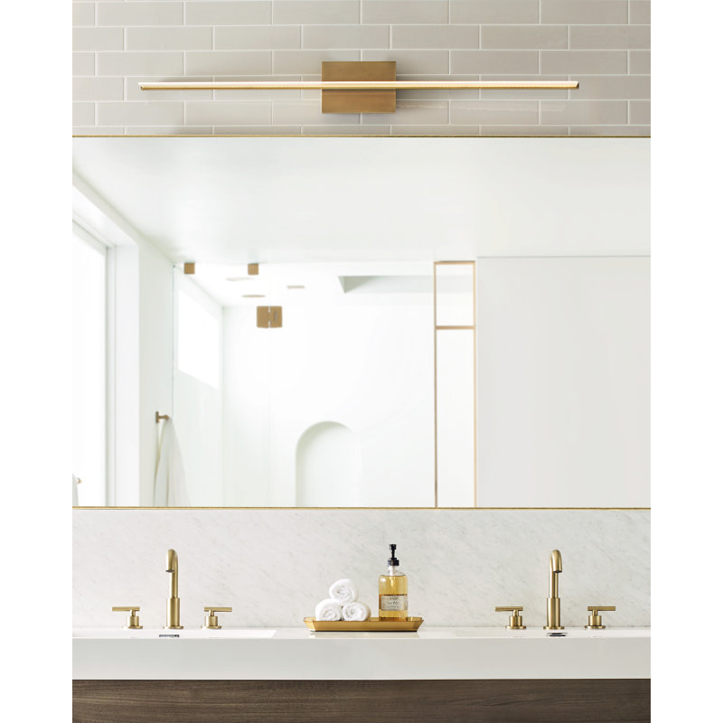 Span 1 - Light LED Bath Bar, Plated Brass, 3000