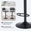 Tabouret de bar réglable en similicuir avec dossier, repose-pieds et base stable de 16 po-2612386