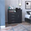 Commode 4 tiroirs, 1 tablette ouverte, plateau supérieur, armoire à une porte, noir