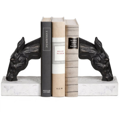 Serre-livres décoratifs tête de cheval à boire (ensemble de 2)