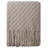 Acrylic Knitted Throw Blanket, Lightweight and Soft with Tassels, Checkered Printed - NTBAY-88384282