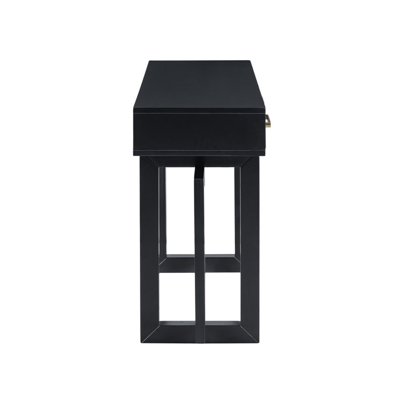 Nerene 57'' Solid Wood Top Console Table, Black