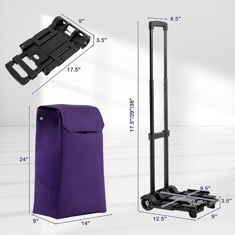 Chariot pliable Costway, Mauve
