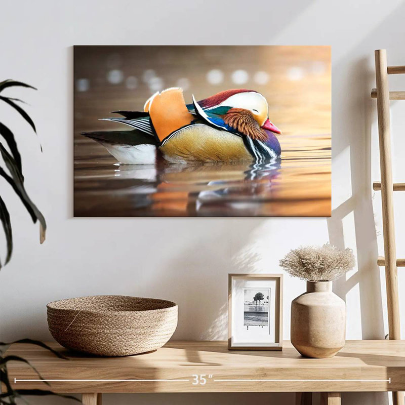 Crowle - adorable canard mandarin, H 16 po x l 24 po