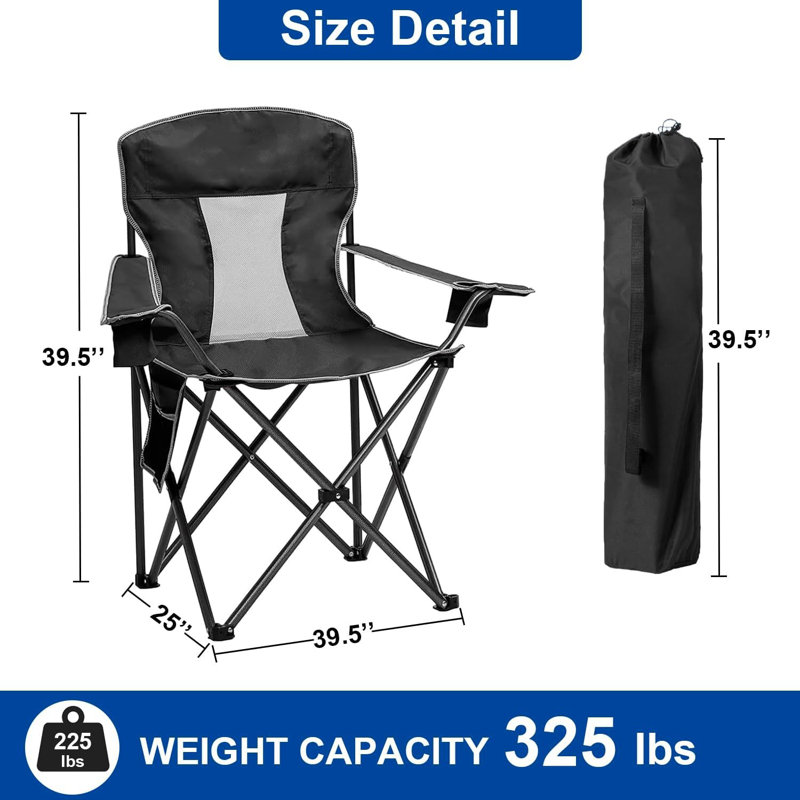 2 chaises de camping pliables et pliables
