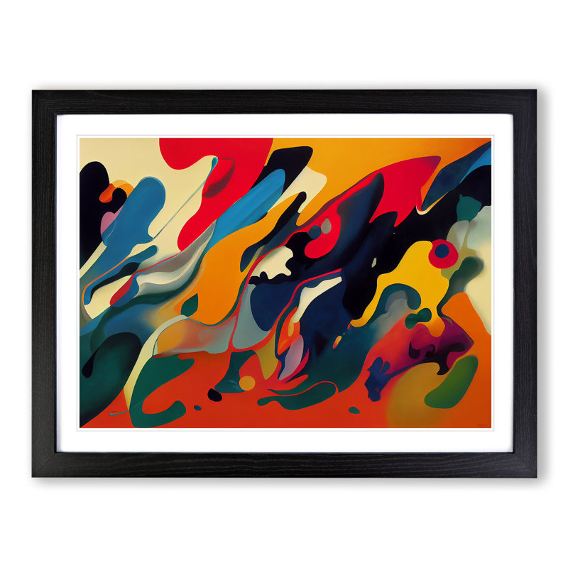 Beguiling Modern Abstract - Single Picture Frame Print, 46cm H x 64cm W x 2cm D, Black Framed