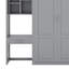 Grand lit escamotable mural avec bureau, armoire supérieure et tablettes de rangement, lit pliant peu encombrant-1729490069