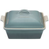 Le Creuset Stoneware Heritage Covered Square Casserole, 2.5 Qt. (9")