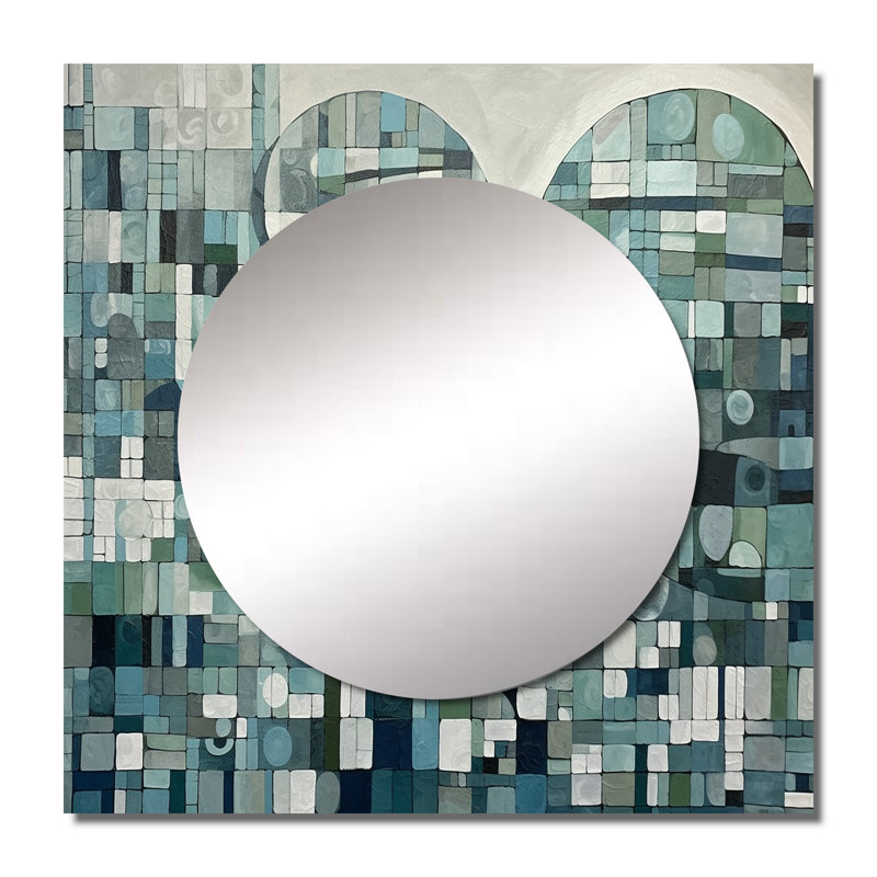 Serle - Miroir décoratif mosaïque carré Boho, 36 po x 36 po