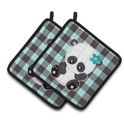 Cuisinier poignée caroline panda sur écossais