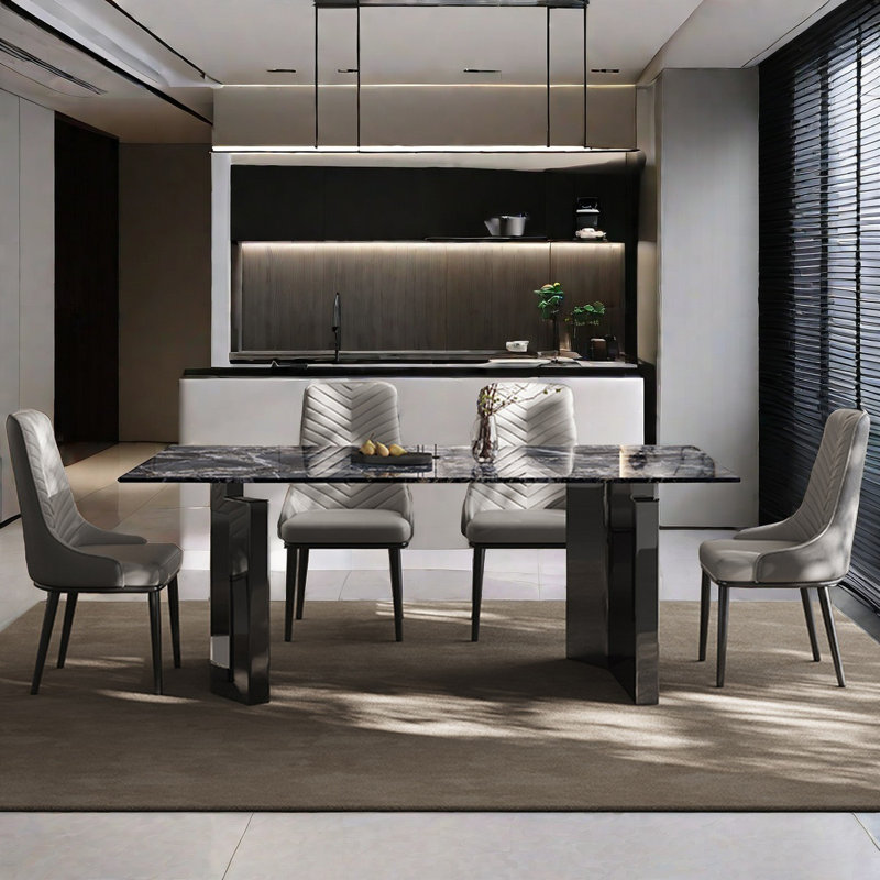 Ensemble de table de salle à manger moderne et luxueux, H 29,5 po x L 63 po x l 35,4 po, 7