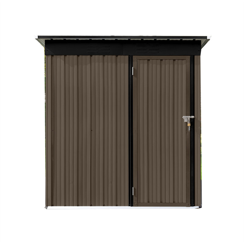 5 ft. 5 in. W x 4 ft. D Metal Storage Shed, Brown
