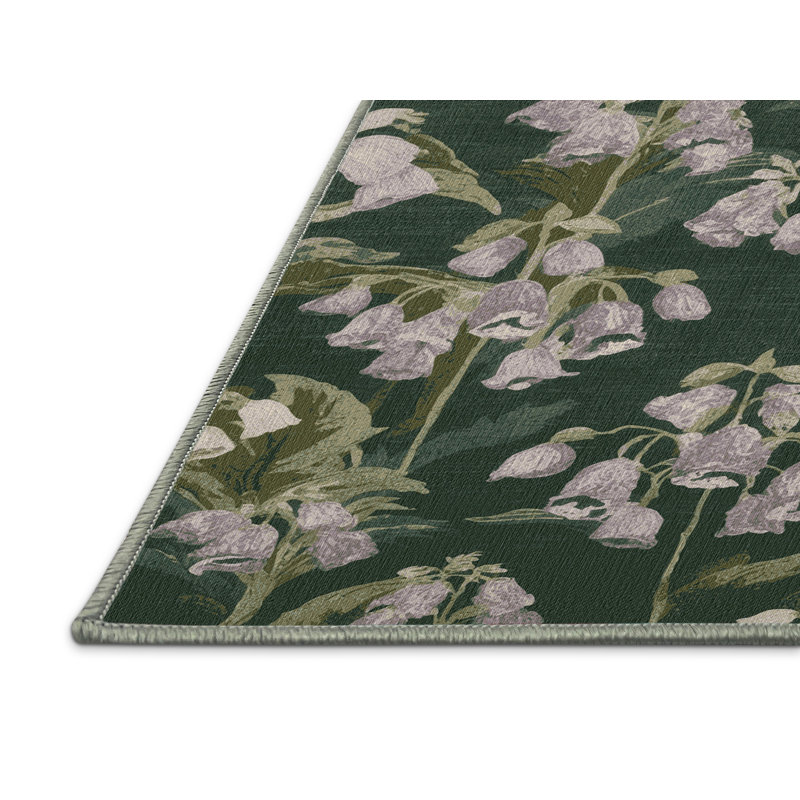 Tapis vert botanique lavable à la machine, Rectangulaire 2 pi x 3 pi