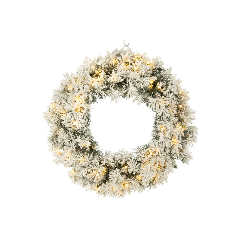 Piper Faux Lighted Wreath, 63cm H x 63cm W x 13cm D