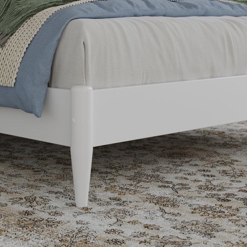  Lit plateforme Amandalee, Blanc, Double