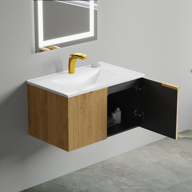 30" Single Vanity Set, Base, Ceramic Top, Natural