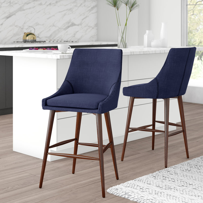 Leonitus Upholstered Counter Stool, Twilight Blue