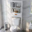 Armoire de rangement au-dessus de la toilette blanche avec un tiroir et 2 tablettes