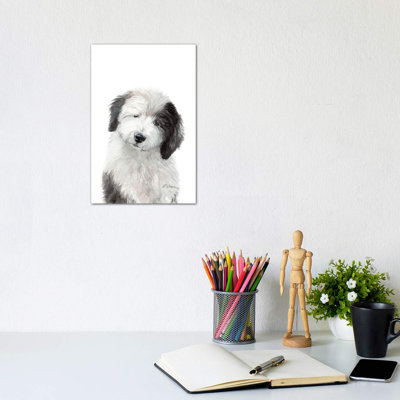 Old English Sheepdog Puppy - Wrapped Canvas Print