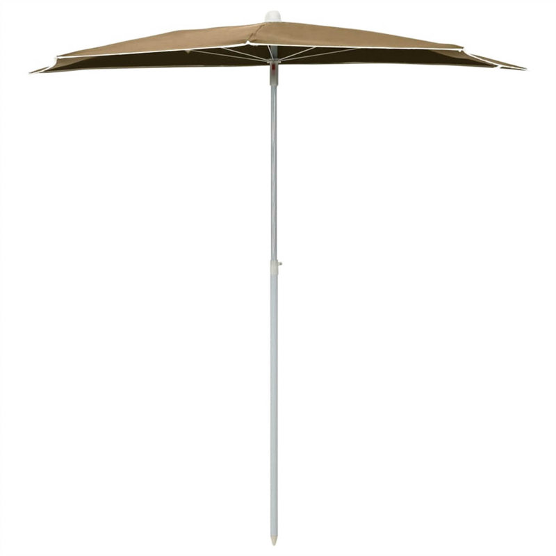 Damari 180 cm W X 90 cm D Half Balcony Parasol with Manual Lift, Taupe