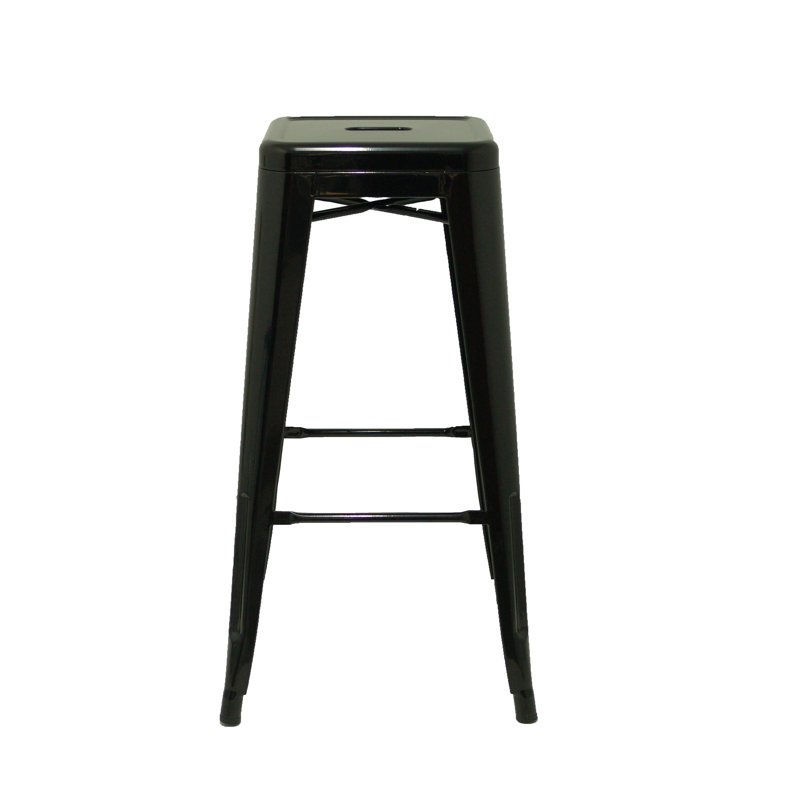 Counter Stool with Metal Frame, Black