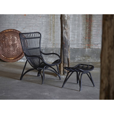 Monet Highback Rattan Lounge Chair and Footstool