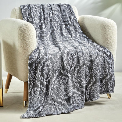 Elegant Comfort Lightweight Printed Throw Blanket- All Season, Ultra Soft, Cozy And Plush- Decorative Throw Blankets, Perfect For Lounging, 50 X 60 Inches, Gracey, Throw Blanket