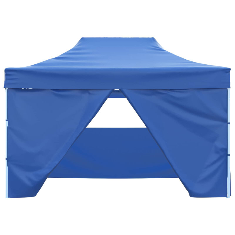 Vidaxl Foldable Party Tent Pop-Up With 4 Sidewalls Patio Gazebo Canopy Shelter, 315cm H x 410cm W x 280cm D, Blue