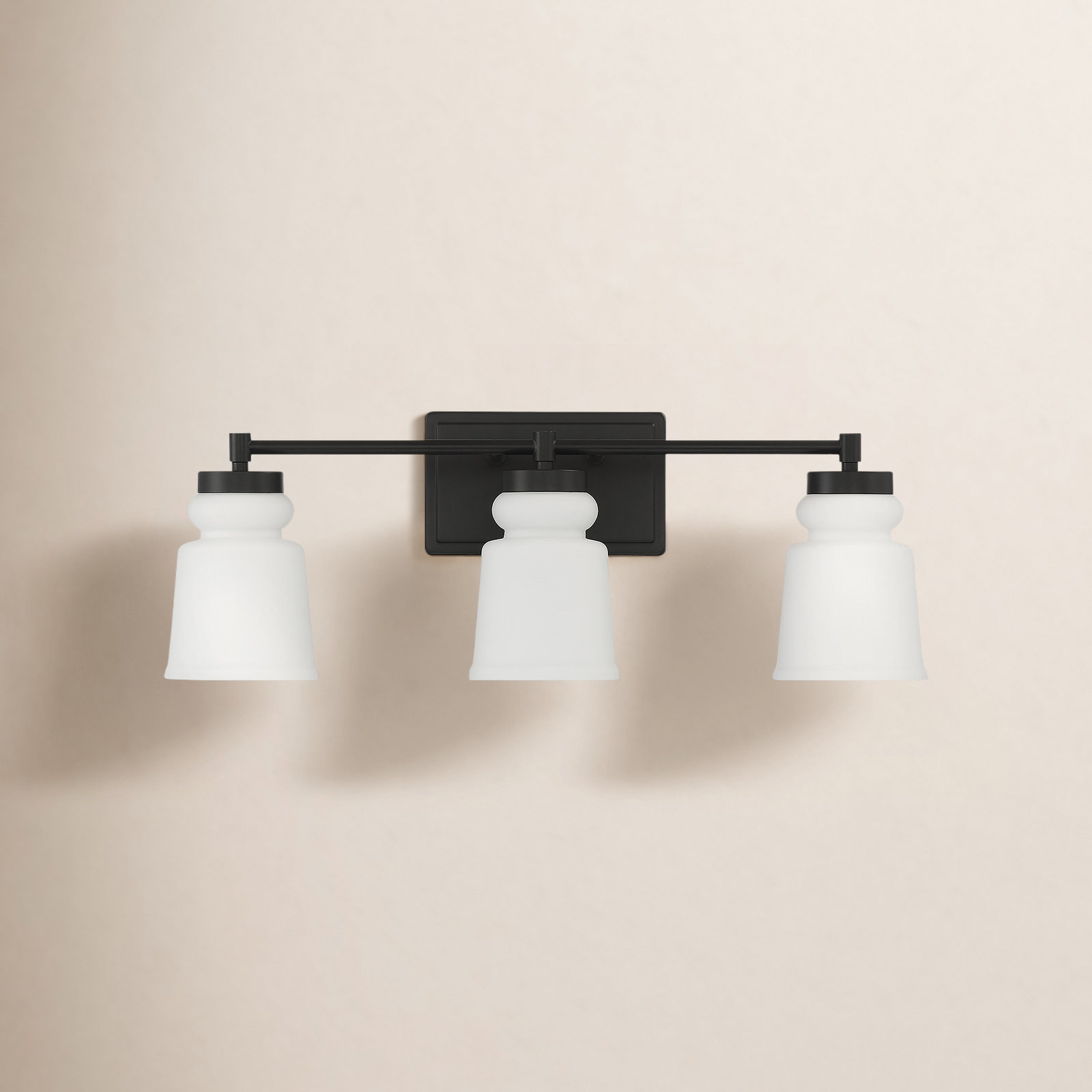 Gruene 3 Light Dimmable Vanity Light, Matte Black