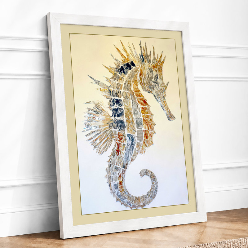 Ornamental Seahorse Boho - Print, A4 - 29.7 x 21.0 cm, White