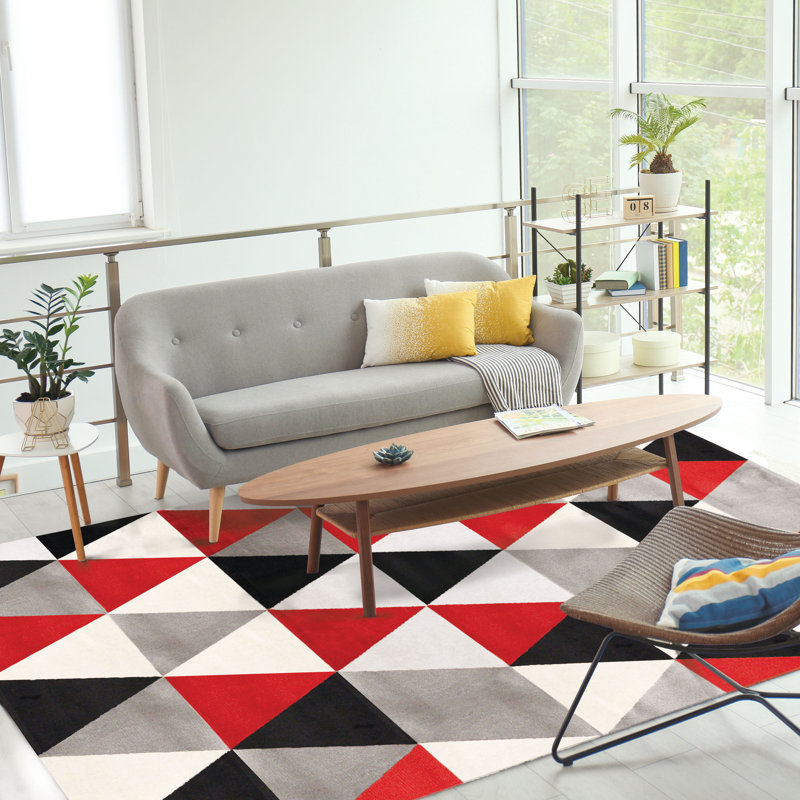 Ginnifer Geometric Shag Area Rug, Rectangle 150 x 220cm