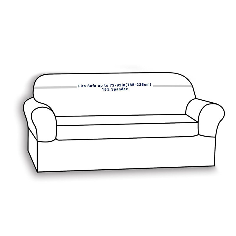 Housse pour causeuse à coussins carrés/rectangulaires, H 23 po x l 92 po x P 24 po, Gris