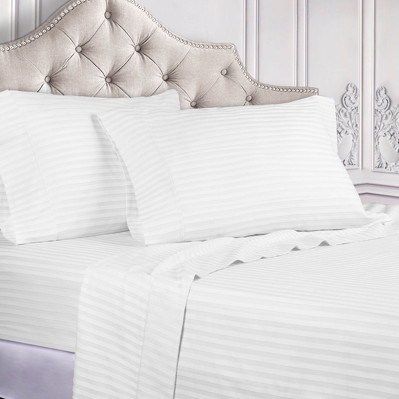 Ensemble de draps 100% coton de qualité supérieure à densité de tissage 300 fils Superior, Blanc