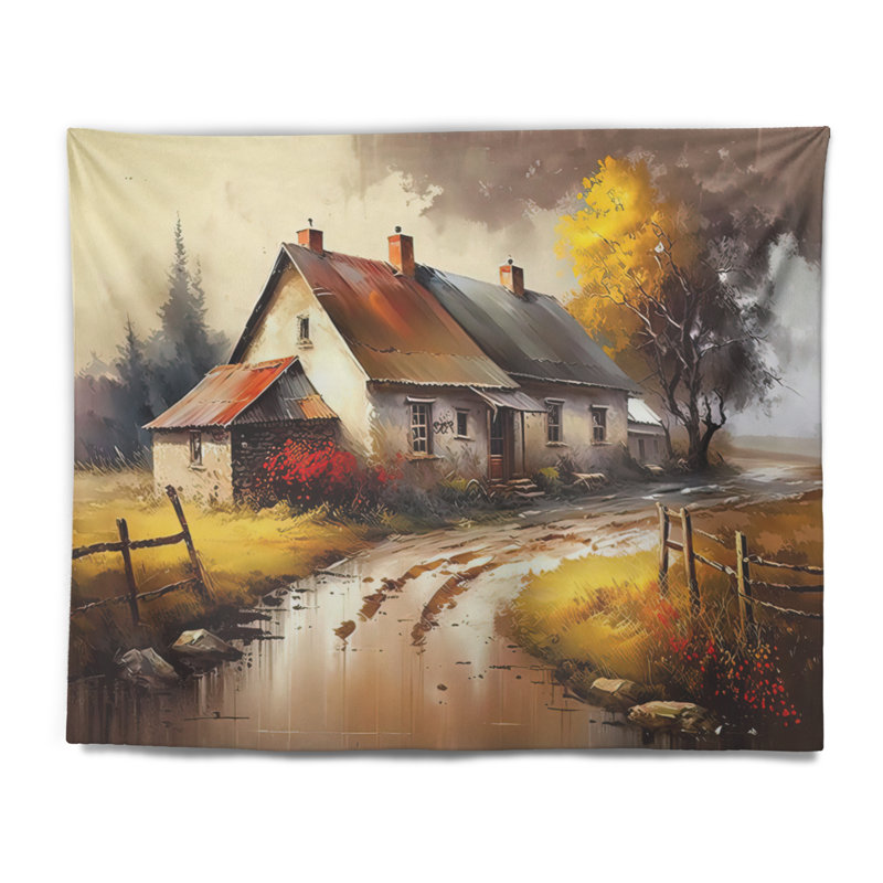 - Tapisserie murale paysage, H 32 po x l 39 po