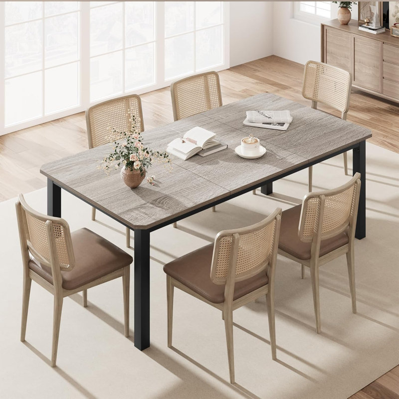Metal Base Dining Table, grey