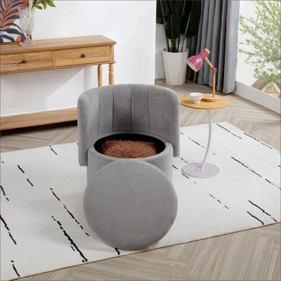 Fauteuil d'appoint pivotant à 360 degrés avec rangement dissimulé, siège rembourré pour salon, adultes