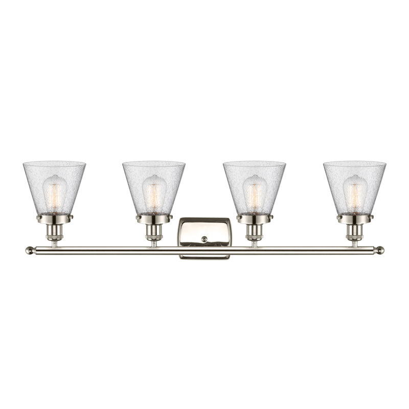 Éclairage pour salle de bain 4 lumières Harlean, Nickel poli, DEL