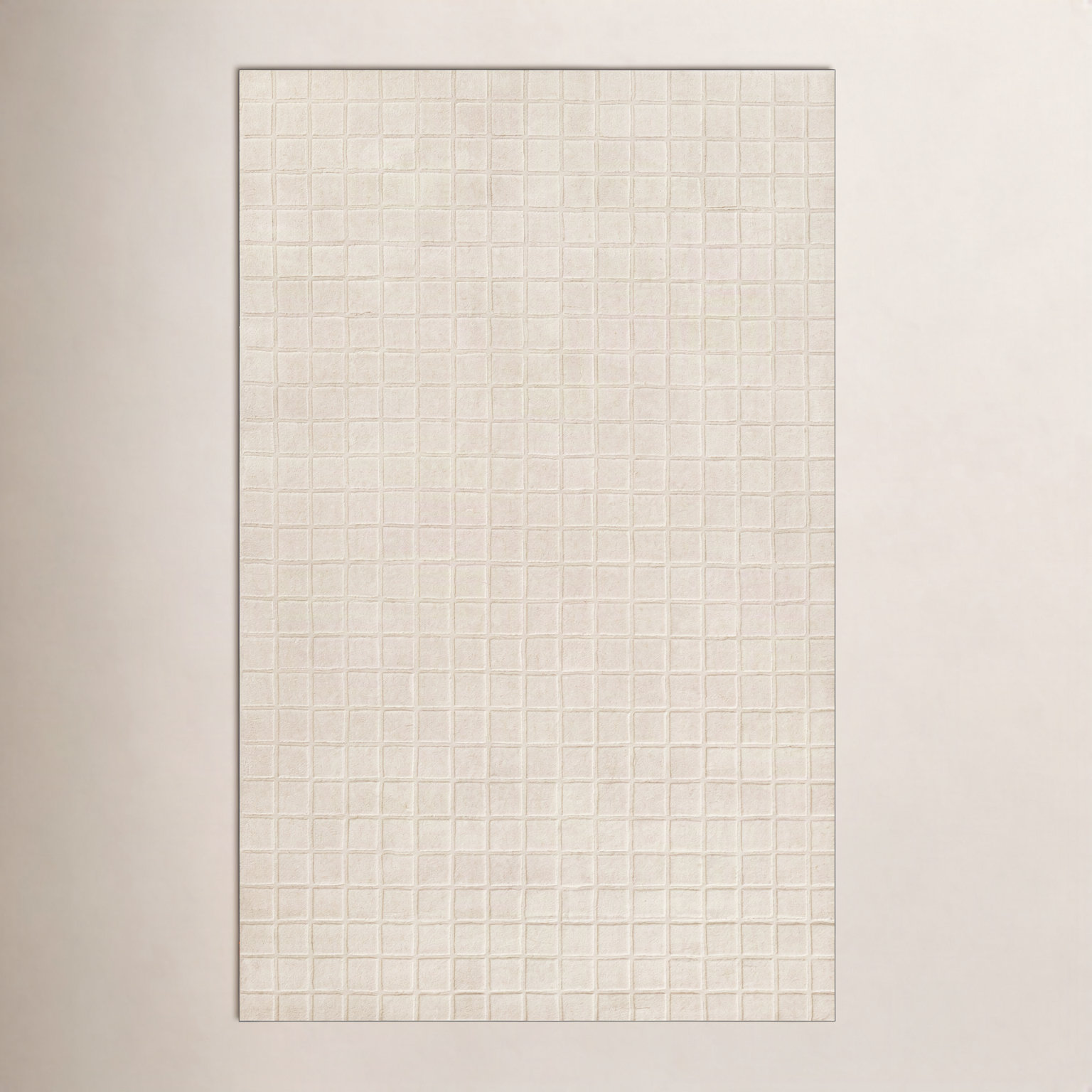 Meile Ivory Hand-Loomed Geometric Wool Rug, Rectangle 2' x 3'