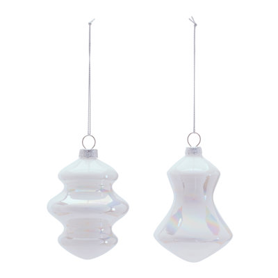 Ornement en verre irisé (ensemble de 12)