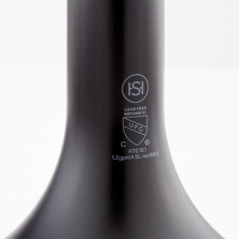 Lentz 1.2 GPM Widespread Bathroom Faucet with Lever Handles, Matte Black, Knob Handle