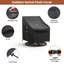 Ensemble de 2 housses de chaise de patio imperméables 30 po x 34 po x 38,5 po, housse de chaise berçante pivotante robuste Oxford 420D avec sangles coupe-vent et bouches d'aération