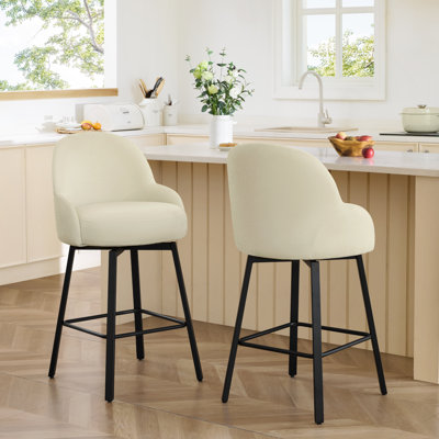 Modern Upholstered Swivel Counter Stool