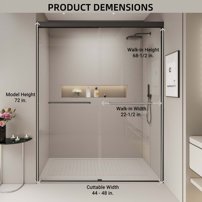 Portes de douche, Noir mat