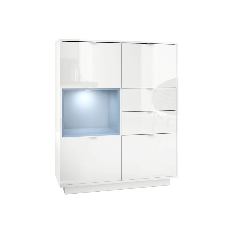 Highboard Mcclung, Navy blue (matt), Yes