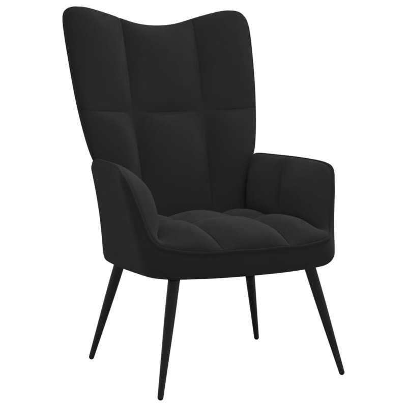 Horald Upholstered Armchair, Black Polyester