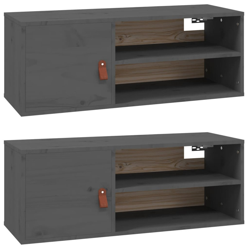 Ilora Unfinished Floating Shelf with Fireplace Included, Grey