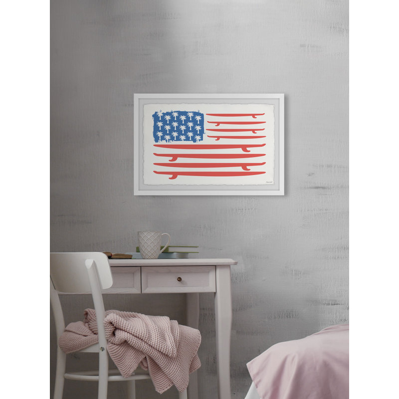 Impression encadrée « unique American Flag », H 12 po x l 18 po x P 1,5 po