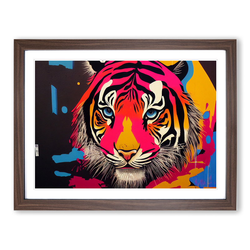 Colourful Tiger Vol.2 Abstract - Framed Print, 25cm H x 34cm W x 2cm D