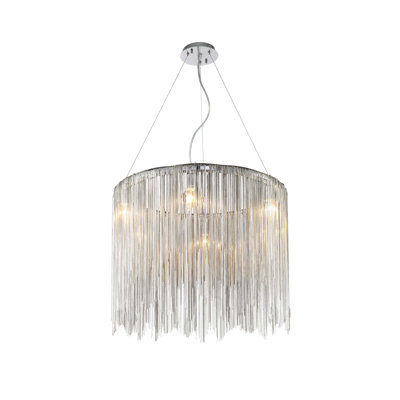 6-Light Chrome Pendant With Copper Chain